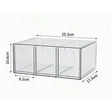 Caja de almacenamiento de escritorio de gran capacidad y estilo cajón, transparente de acrílico. Adecuada para almacenar cosméticos y mascarillas faciales. Se puede usar para apilar cajas de almacenamiento de lápices labiales, organizadores de papelería de oficina. Aplicable para la sala de estar, el comedor, la cocina, el dormitorio, la oficina. Adecuado para la oficina, el hogar, las reuniones familiares, las bodas y las celebraciones festivas. - transparente - Ver 7
