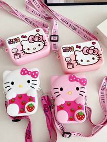 1 Túi đeo chéo Sanrio hình Hello Kitty hoạt hình, ví đựng tiền xu bằng silicon, túi xách dễ thương, ví mini chống nước ngộ nghĩnh. - Nhiều màu - Xem 4