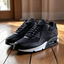 Men's 90 Performance Air Sneakers - Lightweight, Comfortable, Everyday, Street Style - 黑與白 - 查看 2