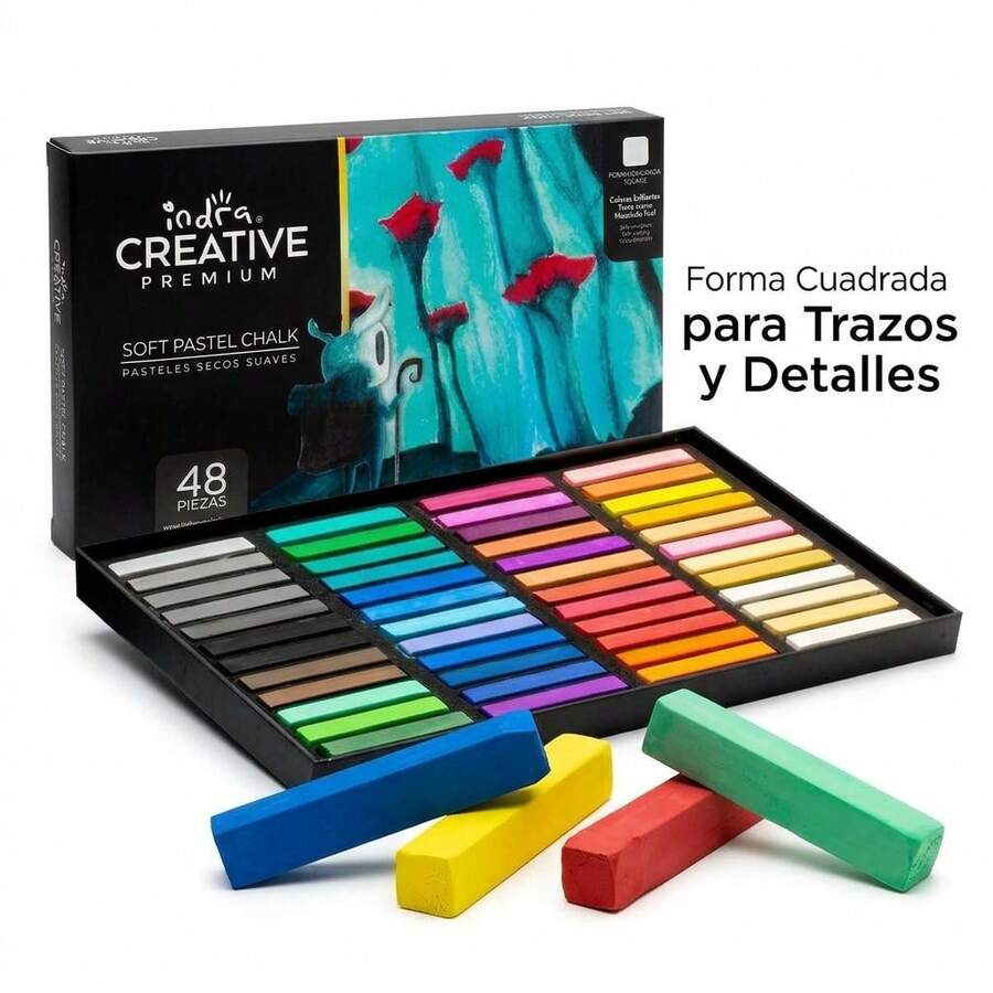 Indra Professional Soft Dry Pastel Chalk Set, 48 Pieces - Sets - View 1