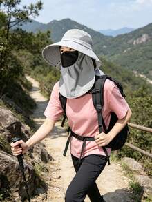 1顶/2顶男女通用纯色宽檐防晒帽，适合户外活动、徒步旅行、钓鱼 - 彩色 - 查看 9