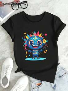 Dam-T-shirts - Svart - Visa 2