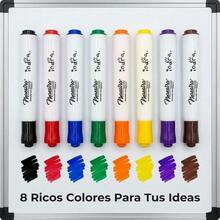 Indra Whiteboard Markers, Chisel Tip, 8 Pieces, Assorted Colors - Multicolor - View 2