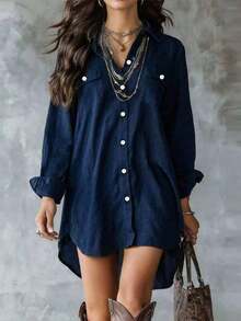 Women Blouses & Shirts - Royal Blue - View 1
