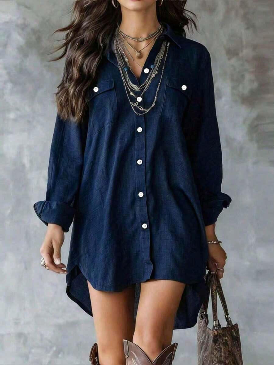 Women Blouses & Shirts - Royal Blue - View 1