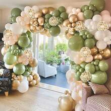 Kit d'arche de guirlande de ballons sauge, ballons métalliques vert sauge, dorés, blancs mats, en feuille d'aluminium et à paillettes pour douche, douche nuptiale, enterrement de vie de garçon, mariage, fête d'anniversaire, décorations - 18 YEARS - Voir 5