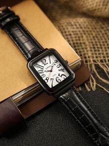 1块学生多功能休闲石英表，适合日常佩戴或作为礼物 - 黑色 - 查看 3