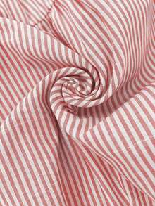 Conjunto de 2 piezas compuesto por top casual de cuello redondo sin mangas a rayas y pantalones holgados para embarazadas, ideal para el verano - Rojo y blanco - Ver 6