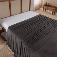 Microfiber Blanket Throw 2.40m X 2.00m Sofa Decoration For Couples - Màu xám đen - Xem 1