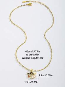 1 chiếc mặt dây chuyền hình mũ tốt nghiệp và sách đính đá Cubic Zirconia tối giản, màu đen & đỏ, dây chuyền môi bằng thép không gỉ mạ vàng/bạc, món quà tốt nghiệp thanh lịch dành cho cả nam và nữ, thích hợp làm quà tặng cho gia đình, bạn bè, con trai, con gái, cháu, bạn thân. - Nhiều màu - Xem 5