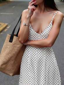 Vestido de tirantes con estampado de leopardo de moda de verano para mujer - Blanco - Ver 6