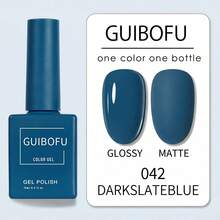 Brand GUIBOFU 1pc No.042 Gel Nail Polish - Navy Blue - View 13