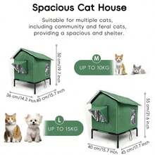 Outdoor Cat House, Warm & Insulated Cat Shelter For Indoor/Outdoor Cats, Suitable For All Seasons, With Warm Cushion, Easy Assembly - L-45*40*55 cm - Xem 2