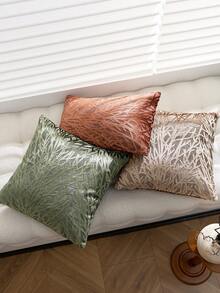 1 buah/2 buah Sarung Bantal Dekoratif Beludru Motif Karang Hijau Zaitun, Sarung Bantal Mewah Bertekstur dengan Desain Tanaman untuk Hotel, Kafe, Dekorasi Rumah, Ruang Tamu, Sofa, Tempat Tidur, Pesta, Hadiah, Cocok untuk Musim Semi, Musim Panas, Musim Gugur, Musim Dingin - Olive Green - View 6