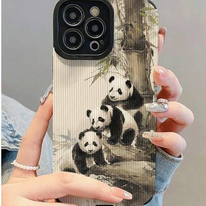 Ốp điện thoại chống sốc họa tiết gấu trúc mực retro thời trang và thanh lịch, bảo vệ điện thoại thiết yếu hàng ngày, thiết kế thời trang, món quà tuyệt vời cho bạn bè và gia đình, tương thích với IPhone17/17Air/17Pro/17ProMax/IPhone16/16Plus/16Pro/16ProMax/IPhone15/15Plus/15Pro/15ProMax/IPhone14/14Plus/14Pro/14ProMax/IPhone13/13Pro/13ProMax/IPhone12/12Pro/12ProMax/IPhone11/IPhone11Pro/11ProMax