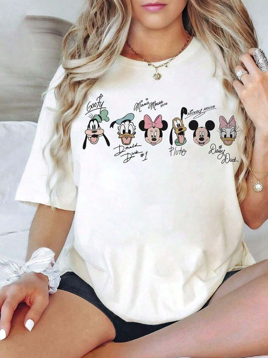 Disney Cartoon Big Ears Family Printed T-Shirt, Suitable For Daily Wear, Easy To Wear In Summer, Micro-Elastic, Soft Round Neck Casual Daily Shirt, Round Neck Summer Sweatshirt, Both Men And Women, Loose Version, Holiday Gift.Disneys Disneyland Paris The Magic Kingdom Disneyesque The House Of Mouse Mickey Mouse Empire Modest Summer Outfits Take That T Shirt Summer Coord Tops For Women Summer Summer Clothes Women Summer Clothes Summer Tops Summer Tops Women Summer Co Ord Summer Top Summer Outfits White Top Black Top Holiday Outfits For Women Tops For Women Summer Holiday Gifts Valentine's Day Gifts Earth Day Gifts Oktoberfest Gifts Summer Bank Holiday Gifts - trắng - Xem 1