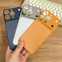 Compatible With IPhone 13 Pro, 14 Pro, 15, 16 Fashionable Back Sticker Film, Vibrant Orange Soft Back Film, Can Be Converted To 17 Pro/17 Pro Max, Matte Anti-Scratch PMM Material Phone Protective Film - Orange - View 9