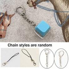 1pc 4-Key Keyboard Keychain Stress Relief Toy, Finger Keyboard Toy, Multiple Colors Available, Tension/Pressure, Unisex Keycap Keychain Pendant Decoration - 黑色 - 查看 10