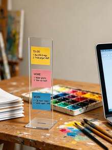 1pc Detachable Transparent Acrylic Memo Board And Information Board Stand, Computer Screen Memo Clip Board, Message Board, Office Desk Accessory, Available In 2 Colors - Acrylic Message Board - View 9