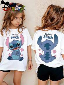 Camiseta infantil Disney Mickey & Friends con estampado marinero, camiseta casual con dibujos animados, perfecta para el uso diario, actividades escolares, salidas familiares y viajes de fin de semana. Envío desde almacén local. - Blanco - Ver 1