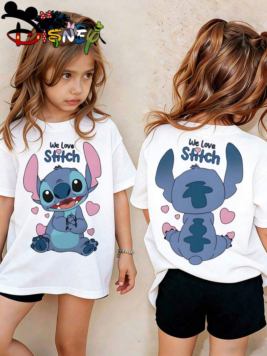 Camiseta infantil Disney Mickey & Friends con estampado marinero, camiseta casual con dibujos animados, perfecta para el uso diario, actividades escolares, salidas familiares y viajes de fin de semana. Envío desde almacén local. - Blanco - Ver 1