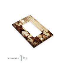 1pc 1 Set/2 Sets Farmhouse Decor Barn Wood Star Design Barn Star Wall Plate Light Switch Cover Decor, Suitable For Room, Kitchen, Bathroom - Star - View 11