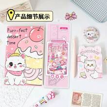 可爱卡通猫文具套装，高品质跨境文具礼品，学生用品，返校小礼物 - 彩色 - 查看 4