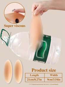 2 cặp miếng độn nâng mông bằng silicon, miếng độn định hình cơ thể không đường may, giúp tăng kích thước vòng ba, định hình đôi chân, phù hợp với váy, trang phục hở lưng, đồ tập yoga, quần áo bó sát, quần jeans. - Nhiều màu - Xem 3