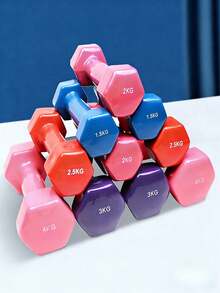 2pcsColor-Coded Vinyl Coated Dumbbell Set, Anti-Roll Hexagonal Design, Ideal For Home Gym Full-Body Workouts, Strength Training For Beginners & Fitness Enthusiasts - Upgraded/Dip-coated Dumbbells - View 9