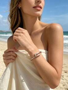 1 pieza Brazalete minimalista y geométrico ajustable de alta gama y multiusos - Pulsera de clavos - Ver 2