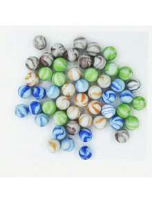 30/60/100pcs 1.6cm Colorful Transparent Glass Beads, Bouncy Marbles - Multicolor - View 9