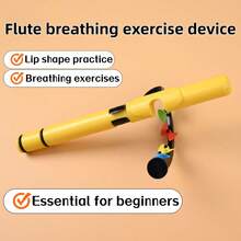 Flute Breath Assist Adjustment Practice Tool, Beginner Mouth Shape Training, Air Flow & Embouchure Control Instrument Accessory - Yellow - View 1
