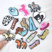 20 pièces Breloques de chaussures de cow-boy occidental - Bottes de cow-boy, chapeaux, chevaux, taureaux, étoiles, cœurs, Yeehaw, accessoires de chaussures de cow-boy en PVC/plastique - Faveurs de fête, Noël, Halloween, événements thématiques cow-boy - Décorations de chaussures durables - Multicolore - Voir 3