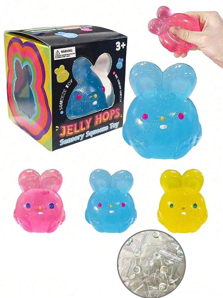 1pc New Malt Rabbit Squeeze Ball, TPR Material, Small Rabbit Squeeze Malt Pressure Relief Toy, Squeeze And Release Pressure Device - Office Pressure Relief Toy - Soft Squeeze Pressure Relief - Pressure Relief Small Tool - Holiday Gift - Perfect Gift - Multicolor - View 8