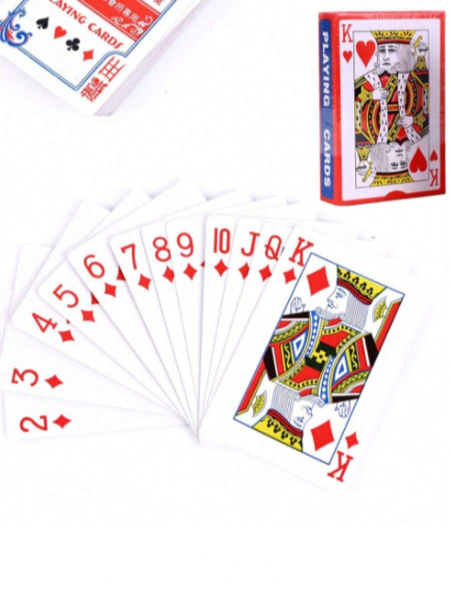 Standard Waterproof Playing Cards, Durable Plastic Card Deck, Smooth Surface Card Games, Suitable For Party Night, Family Gathering, Adult Game Night, Tabletop Game Accessories - Red - View 1