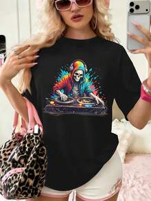 Women T-Shirts - Black - View 1