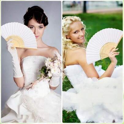 Quạt cầm tay bằng lụa 10/2/1, quạt vải màu trơn trang trí, quà cưới, quạt tre gấp, đồ trang trí bàn làm việc tự làm.