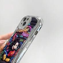 Officially Licensed Disney Mickey Mouse Phone Case, This Protective Phone Case Features A Classic Print Of Cheerful Mickey Mouse With His Iconic Round Ears And Bright Smile, Set Against A Vibrant Backdrop Decorated With Subtle Star And Polka Dot Accents, Made With Flexible, Durable TPU Material To Protect Against Everyday Scratches, Bumps, And Minor Impacts, With A Raised Camera Frame For Extra Lens Protection, Slim And Lightweight Construction That Adds Minimal Bulk And Fits Easily In Pockets And Bags, Compatible With IPhone 17, 16, 15, 14, 13, 12, 11 Pro Models, Making It A Timeless Choice For Mickey Fans And Disney Lovers, Ideal For Birthdays, Holidays, Or Any Special Occasion To Surprise Family And Friends - Bạc - Xem 6