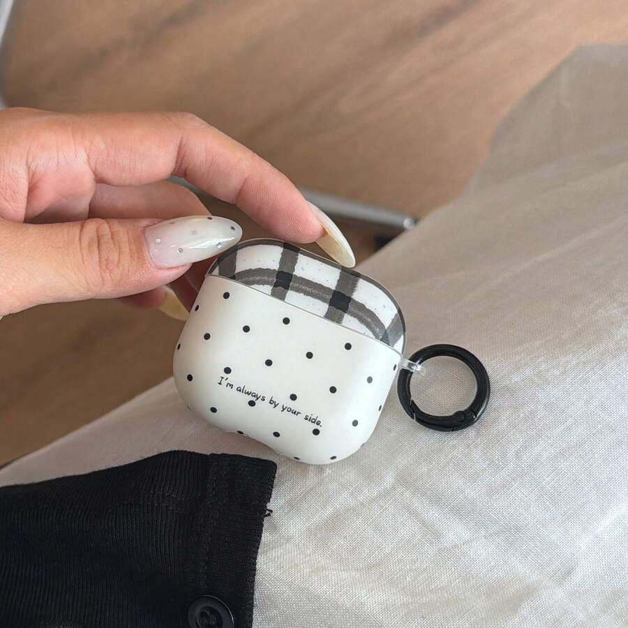 简约黑白格子波点挂环耳机保护套，兼容第四代、第二代、第三代、Pro 2，可爱波点Pro 3磨砂耳机保护套，女士款