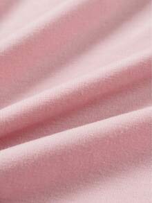 Camiseta manga corta cuello redondo 100% algodón, estampado trendy, tejido ligero y ventilado, estilo moda casual, apta para vida diaria, salidas informales y citas en primavera, verano y otoño - rosa - Ver 5
