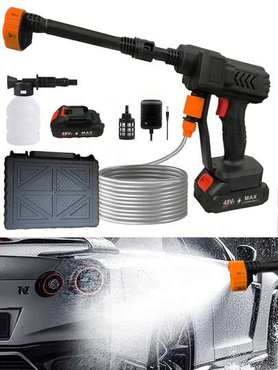 Máy rửa xe áp lực cao không dây cầm tay, máy làm sạch điện di động, máy rửa áp lực cao cầm tay, thích hợp cho xe hơi, sân vườn, nhà cửa.