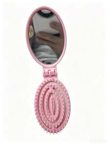 1pc Foldable Comb - Cream Color, Portable With Built-In Mirror Foldable Comb - Cream Color, Portable With Built-In Mirror - / - View 13