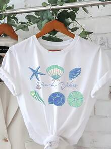 Summer Tops, Casual Short-Sleeved T-Shirts For Spring And Summer, Cotton T-Shirts For Women. - White - View 6
