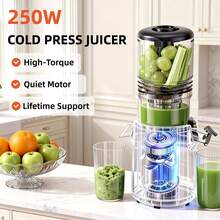 celiberry Cold Press Juicer Machines, Compact Small Slow Masticating Juicer With Large Feed Chute Fit Whole Fruits & Vegetables, Easy Clean In 60S Without Brush, 99% Pure Juice Yield, 250W Quiet Juice Extractor , Kitchen Appliance For Holiday Gift - US A Type Plug(110-127V) - View 7