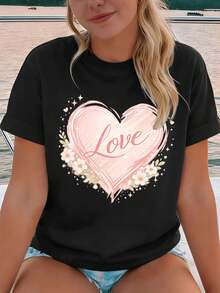 Dam-T-shirts - Svart - Visa 1