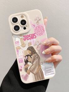 1 Elegant Phone Case (Does Not Include Lanyard Or Stand) Pink Heart-Shaped Fashionable Drop-Resistant Jesus Oil Painting Phone Case Compatible Phones:  17/17 Pro/17 Pro Max/16/11/16 Pro/16 Plus/16 Pro Max/16E/15 Pro Max/13/14/12/XS/XR/7G/8P, Galaxy S25/S25 Plus/S25 Ultra/A16/A36/A26/A56/A50/A12/A32/A52/A72/A51/A21S/A13/A14/S24/S24 Plus/S24 Ultra/S20/S23/S22/A53/S20 FE/S21, 11/12 Pro/12/12X/13 Pro/14 Pro/15 Pro/X3 Pro, 10/9/Note 9/12C/Note 11 Pro/Note 8 Pro/9C/9A, Internal Version - 多色 7 - 查看 2