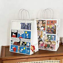 1 túi quà Snoopy dễ thương, túi giấy có quai hình hoạt hình, túi đựng quà chất lượng cao, thích hợp làm quà tặng năm mới, ngày Valentine, lễ Phục sinh [Kiểu ngẫu nhiên] - Nhiều màu - Xem 7