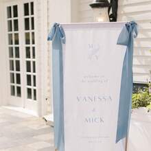 Customized Wedding Welcome Sign, Personalized Fabric Welcome Banner For Wedding Backdrop, Bridal Shower Name Sign, Personalized Party Decor, Anniversary Gift - Multicolor - View 2