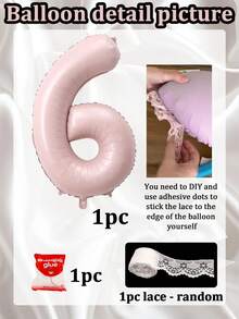 40-Inch Matte Pink Large Aluminum Foil Number Balloons, 0-9 Lace Edged Aluminum Foil Balloons, With Glue Dots, Reusable, Suitable For Birthday Party Decor, Holiday Decor, Hawaiian Party Decor, Room Background Decor, Photo Props, Valentine's Day Decor, Indoor & Outdoor Use, Gender Reveal, Decorations - Pink - View 21