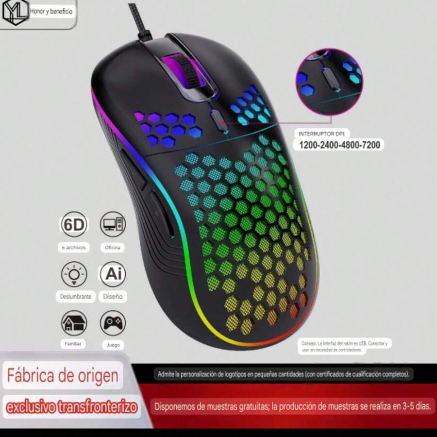 WIRED MOUSE WITH RGB LIGHT - Black - View 1